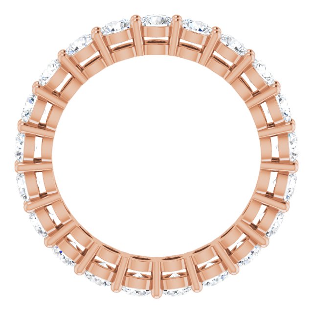 14K Gold Round Lab-Grown Diamond Shared-Prong Eternity Band – 2.8 mm Stones - Rose Gold - view 2