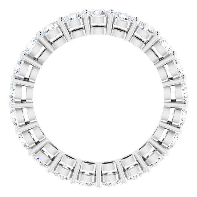 14K Gold Round Lab-Grown Diamond Shared-Prong Eternity Band – 2.8 mm Stones - White Gold - view 2