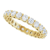 14K Gold Round Lab-Grown Diamond Shared-Prong Eternity Band – 2.8 mm Stones - Yellow Gold - view 5