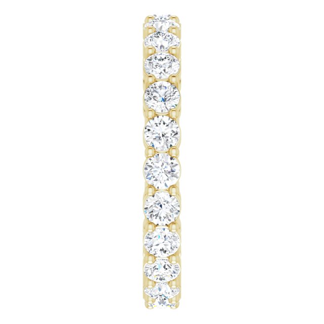 14K Gold Round Lab-Grown Diamond Shared-Prong Eternity Band – 2.5 mm Stones (1 3/8–1 1/2 CTW) - Yellow Gold - view 4