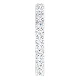 14K Gold Round Lab-Grown Diamond Shared-Prong Eternity Band – 2.5 mm Stones (1 3/8–1 1/2 CTW) - White Gold - view 4