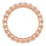 14K Gold Round Natural Diamond Shared-Prong Eternity Band – 2.5 mm Stones (1 3/8–1 1/2 CTW) - Rose Gold - view 2