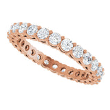 14K Gold Round Lab-Grown Diamond Shared-Prong Eternity Band – 2.5 mm Stones (1 3/8–1 1/2 CTW) - Rose Gold - view 5