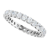14K Gold Round Lab-Grown Diamond Shared-Prong Eternity Band – 2.5 mm Stones (1 3/8–1 1/2 CTW) - White Gold - view 5