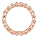 14K Gold Round Natural Diamond Shared-Prong Eternity Band – 3 mm Stones (1 3/4–2 1/5 CTW) - Rose Gold - view 2