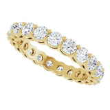 14K Gold Round Lab-Grown Diamond Shared-Prong Eternity Band – 3 mm Stones (1 3/4–2 1/5 CTW) - Yellow Gold - view 5