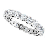 Platinum Round Lab-Grown Diamond Shared-Prong Eternity Band – 3 mm Stones (1 3/4–2 1/5 CTW) - view 5