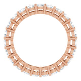 14K Gold Round Lab-Grown Diamond Shared-Prong Eternity Band – 2.5 mm Stones (1 3/8–1 1/2 CTW) - Rose Gold - view 2