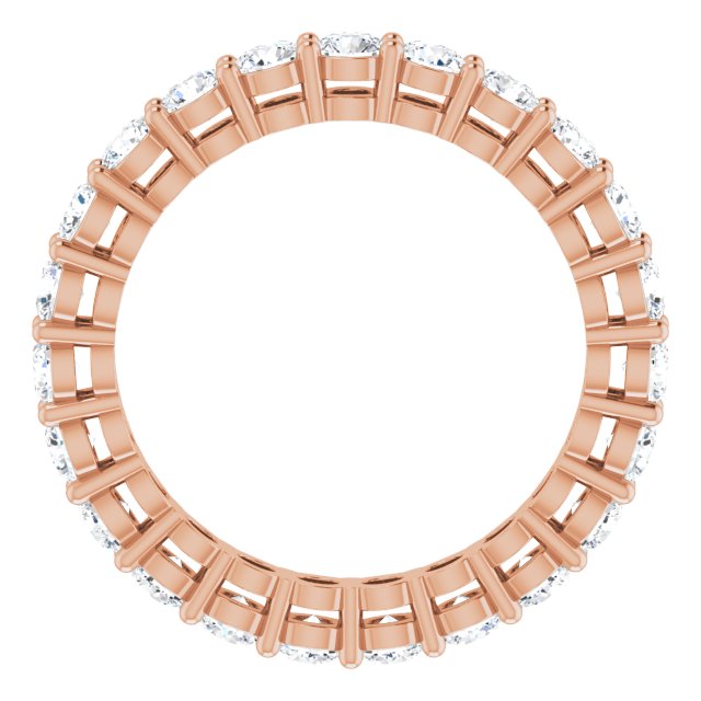 14K Gold Round Lab-Grown Diamond Shared-Prong Eternity Band – 2.5 mm Stones (1 3/8–1 1/2 CTW) - Rose Gold - view 2