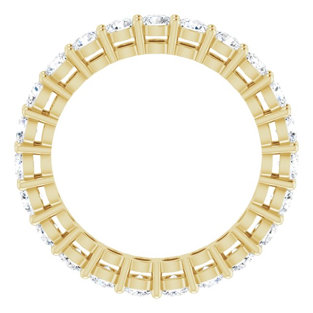 14K Gold Round Lab-Grown Diamond Shared-Prong Eternity Band – 2.5 mm Stones (1 3/8–1 1/2 CTW) - Yellow Gold - view 2