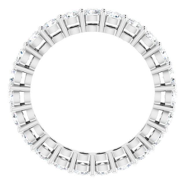 14K Gold Round Lab-Grown Diamond Shared-Prong Eternity Band – 2.5 mm Stones (1 3/8–1 1/2 CTW) - White Gold - view 2