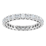 14K Gold Round Lab-Grown Diamond Shared-Prong Eternity Band – 2.5 mm Stones (1 3/8–1 1/2 CTW) - White Gold - view 3