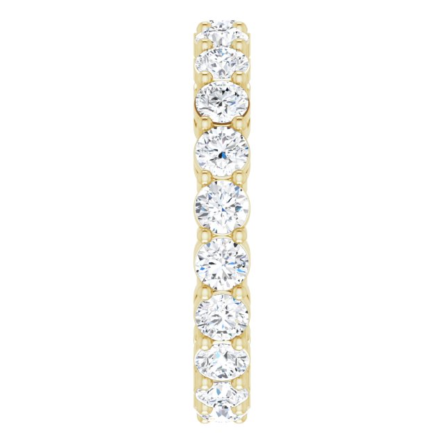 14K Gold Round Lab-Grown Diamond Shared-Prong Eternity Band – 2.8 mm Stones - Yellow Gold - view 4