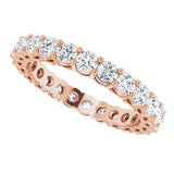 14K Gold Round Lab-Grown Diamond Shared-Prong Eternity Band – 2.8 mm Stones - Rose Gold - view 5