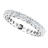 14K Gold Round Lab-Grown Diamond Shared-Prong Eternity Band – 2.8 mm Stones - White Gold - view 5