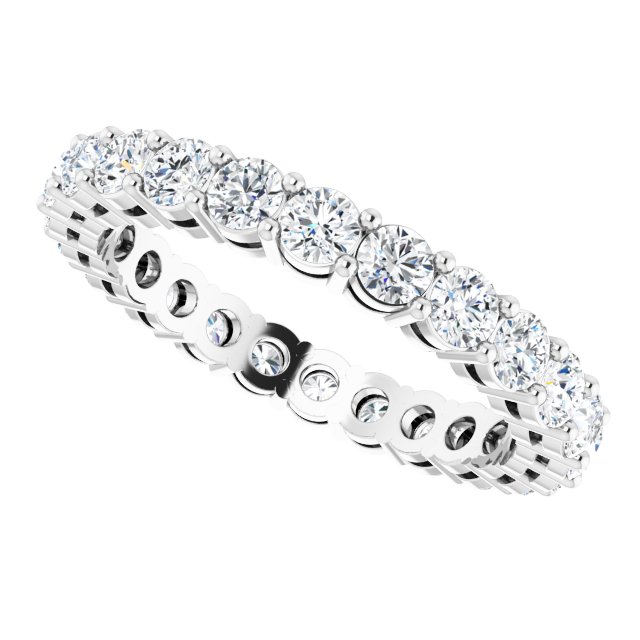 Platinum Round Natural Diamond Shared-Prong Eternity Band – 2.8 mm Stones - view 5