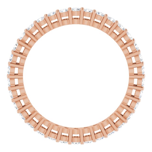 14K Gold Round Lab-Grown Diamond Shared-Prong Eternity Band – 1.7 mm Stones (1/2–5/8 CTW) - Rose Gold - view 2