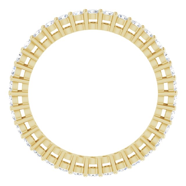 14K Gold Round Lab-Grown Diamond Shared-Prong Eternity Band – 1.7 mm Stones (1/2–5/8 CTW) - Yellow Gold - view 2