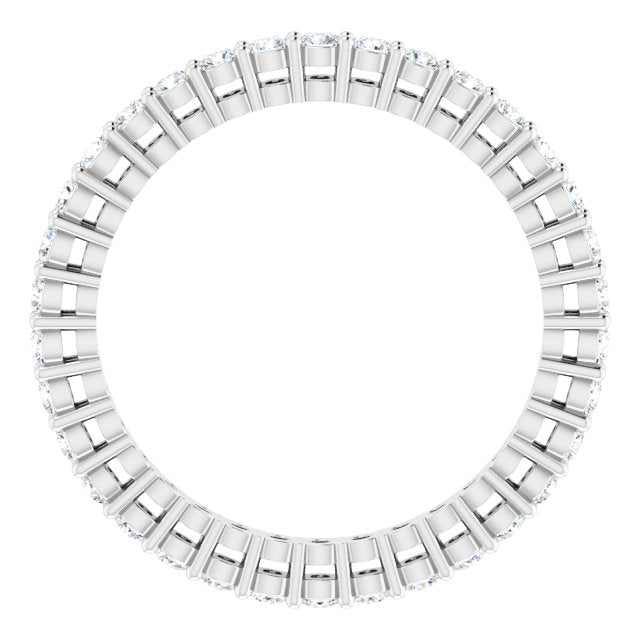 14K Gold Round Lab-Grown Diamond Shared-Prong Eternity Band – 1.7 mm Stones (1/2–5/8 CTW) - White Gold - view 2