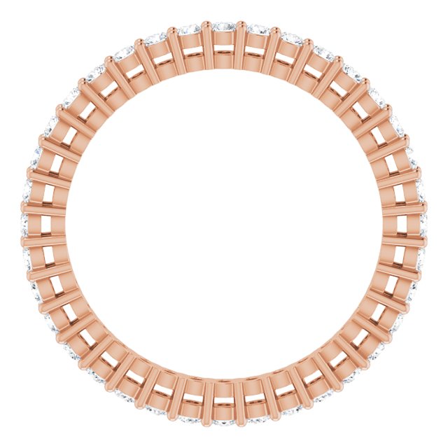 14K Gold Round Lab-Grown Diamond Shared-Prong Eternity Band – 1.7 mm Stones (1/2–5/8 CTW) - Rose Gold - view 2