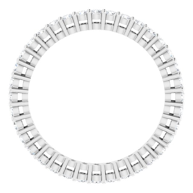 Platinum Round Natural Diamond Shared-Prong Eternity Band – 1.7 mm Stones (1/2–3/4 CTW) - view 2