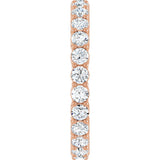 14K Gold Round Natural Diamond Shared-Prong Eternity Band – 2.5 mm Stones (1 3/8–1 1/2 CTW) - Rose Gold - view 4