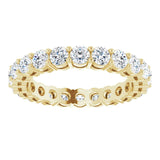 14K Gold Round Lab-Grown Diamond Shared-Prong Eternity Band – 2.8 mm Stones - Yellow Gold - view 3