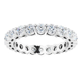 Platinum Round Lab-Grown Diamond Shared-Prong Eternity Band – 2.8 mm Stones - view 3