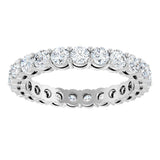 Platinum Round Lab-Grown Diamond Shared-Prong Eternity Band – 2.8 mm Stones - view 3