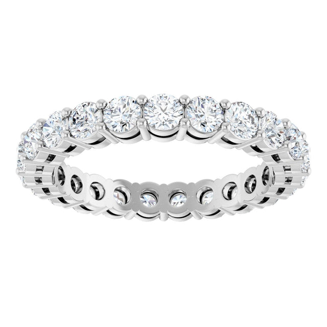 Platinum Round Lab-Grown Diamond Shared-Prong Eternity Band – 2.8 mm Stones - view 3