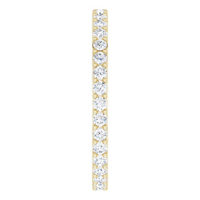 14K Gold Round Lab-Grown Diamond Shared-Prong Eternity Band – 1.7 mm Stones (1/2–5/8 CTW) - Yellow Gold - view 4