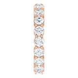 14K Gold Round Natural Diamond Shared-Prong Eternity Band – 3 mm Stones (1 3/4–2 1/5 CTW) - Rose Gold - view 4
