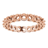 14K Gold Round Natural Diamond Shared-Prong Eternity Band – 3 mm Stones (1 3/4–2 1/5 CTW) - Rose Gold - view 5