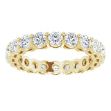 14K Gold Round Lab-Grown Diamond Shared-Prong Eternity Band – 3 mm Stones (1 3/4–2 1/5 CTW) - Yellow Gold - view 3