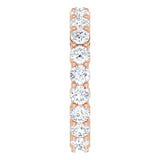14K Gold Round Natural Diamond Shared-Prong Eternity Band – 3 mm Stones (1 3/4–2 1/5 CTW) - Rose Gold - view 4
