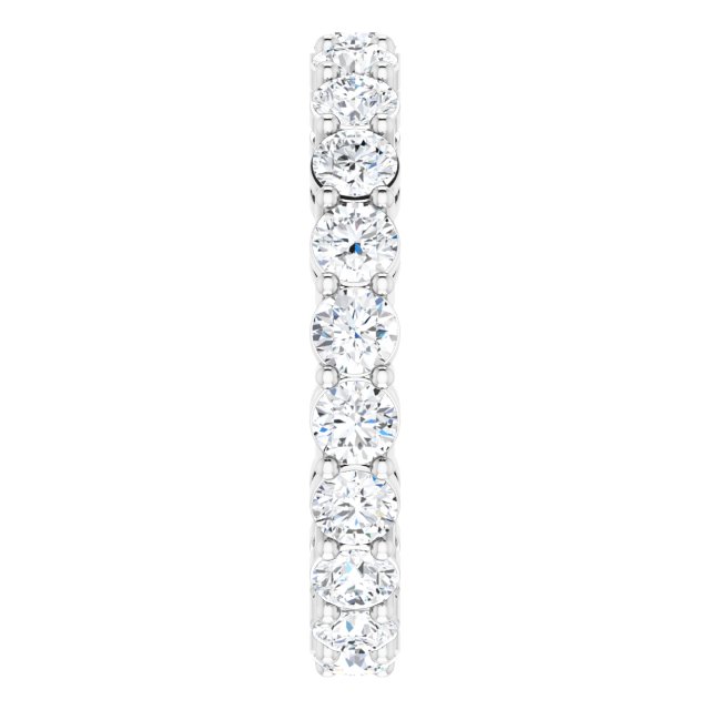 Platinum Round Natural Diamond Shared-Prong Eternity Band – 3 mm Stones (1 3/4–2 1/5 CTW) - view 4