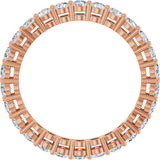 14K Gold Round Lab-Grown Diamond Shared-Prong Eternity Band – 2.5 mm Stones (1 3/8–1 1/2 CTW) - Rose Gold - view 2