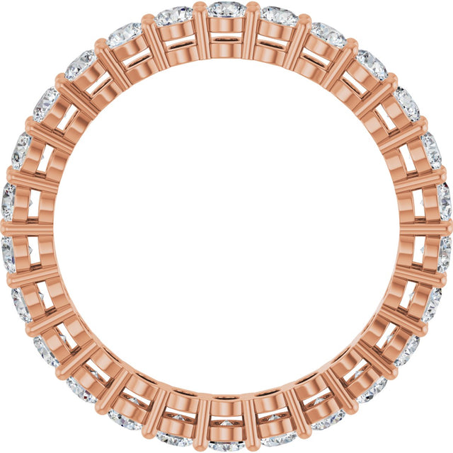 14K Gold Round Lab-Grown Diamond Shared-Prong Eternity Band – 2.5 mm Stones (1 3/8–1 1/2 CTW) - Rose Gold - view 2