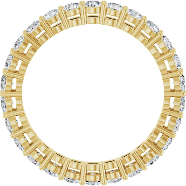 14K Gold Round Lab-Grown Diamond Shared-Prong Eternity Band – 2.5 mm Stones (1 3/8–1 1/2 CTW) - Yellow Gold - view 2