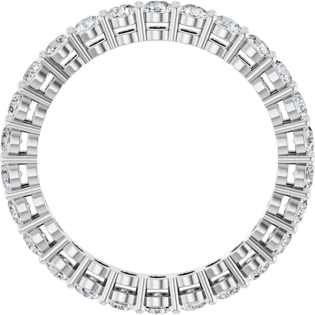 Platinum Round Natural Diamond Shared-Prong Eternity Band – 2.5 mm Stones (1 3/8–1 1/2 CTW) - view 2