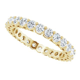 14K Gold Round Lab-Grown Diamond Shared-Prong Eternity Band – 2.5 mm Stones (1 3/8–1 1/2 CTW) - Yellow Gold - view 5
