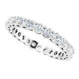 14K Gold Round Lab-Grown Diamond Shared-Prong Eternity Band – 2.5 mm Stones (1 3/8–1 1/2 CTW) - White Gold - view 5