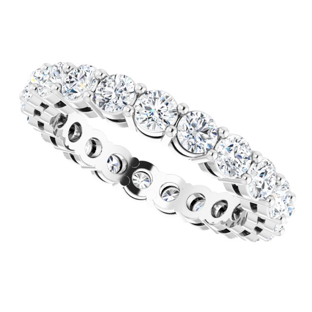 Platinum Round Lab-Grown Diamond Shared-Prong Eternity Band – 2.8 mm Stones - view 5