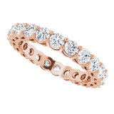 14K Gold Round Lab-Grown Diamond Shared-Prong Eternity Band – 2.8 mm Stones - Rose Gold - view 5