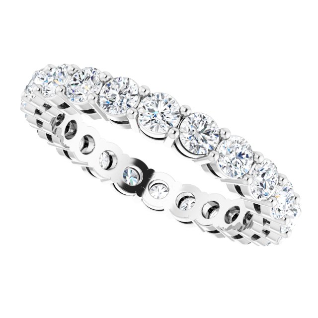 Platinum Round Lab-Grown Diamond Shared-Prong Eternity Band – 2.8 mm Stones - view 5