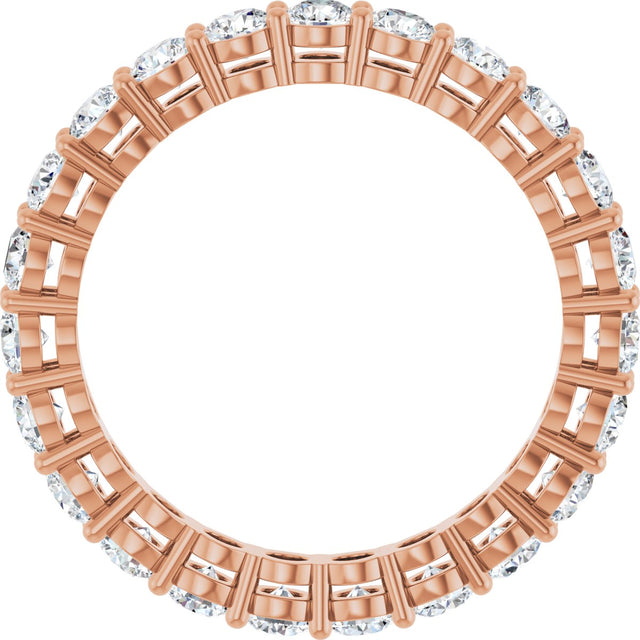 14K Gold Round Lab-Grown Diamond Shared-Prong Eternity Band – 2.8 mm Stones - Rose Gold - view 2