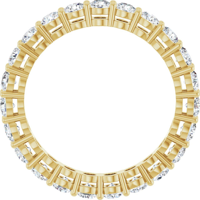 14K Gold Round Lab-Grown Diamond Shared-Prong Eternity Band – 2.8 mm Stones - Yellow Gold - view 2