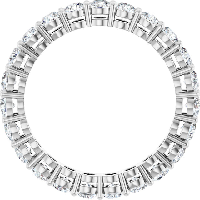 Platinum Round Lab-Grown Diamond Shared-Prong Eternity Band – 2.8 mm Stones - view 2