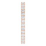 14K Gold Round Lab-Grown Diamond Shared-Prong Eternity Band – 1.7 mm Stones (1/2–5/8 CTW) - Rose Gold - view 4