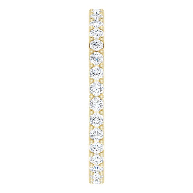 14K Gold Round Lab-Grown Diamond Shared-Prong Eternity Band – 1.7 mm Stones (1/2–5/8 CTW) - Yellow Gold - view 4